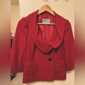 Mint condition Classiques Entier Dark Red 3/4 sleeve blazer.